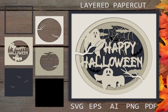 Download Layered Paper Cut Happy Halloween SVG - Premium Resources
